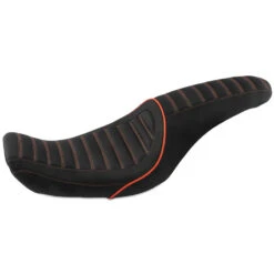 Mustang 74107MO Revere Journey Stripe One-Piece Seat For Harley Dyna '06-'17