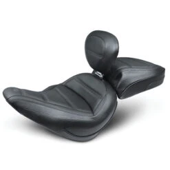 Mustang 79028 Standard Touring Solo Seat W/ Backrest For Harley Softail Slim (2018-)