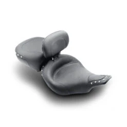 Mustang 79107 Wide Touring Solo Seat With Backrest, Studs For Harley-Davidson FLHT/FLTR