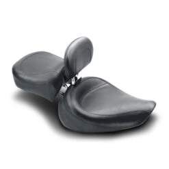 Mustang 79129 Wide Touring Vintage Solo Seat, Backrest For Harley-Davidson Dyna Glide