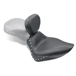 Mustang 79258 Sport Touring Solo Seat With Backrest, Studs For Harley-Davidson Softail