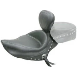 Mustang 79437 Wide Touring Solo Seat With Backrest, Studs For Harley-Davidson XL Sportster