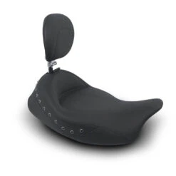 Mustang 79448 Super Solo Seat With Backrest, Black Studs For Harley-Davidson FLHT/FLTR/FLHX/FLHR