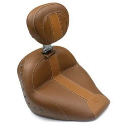Mustang 79526MV Standard Touring Solo Seat W/ Backrest, Brown For Indian Scout/Sixty '15-'21