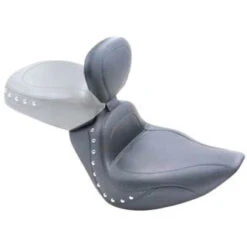 Mustang 79536 Sport Touring Solo Seat With Backrest, Studs For Harley-Davidson Softail
