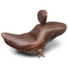 Mustang 79665 Standard Touring Seat W/ Heat & Backrest, Brown For Indian Chief/Chieftain
