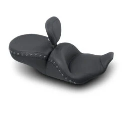Mustang 79673 LowDown Touring Seat With Backrest/Studs For Harley-Davidson FLHR / FLHX