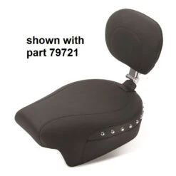 Mustang 79732 Passenger Seat With Chrome Studs, Backrest Receiver For Harley-Davidson FL Touring
