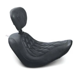 Mustang 79738 Wide Tripper Solo Seat W/ Backrest For Harley Softail Wide Tire '06-'17