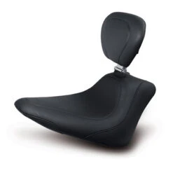 Mustang 79744 Wide Tripper Solo Seat W/ Backrest Black For Harley Blackline/Slim '11-'17