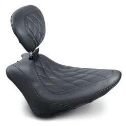 Mustang 79745 Wide Tripper Solo Seat W/ Backrest Black For Harley Blackline/Slim '11-'17