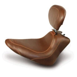Mustang 79746 Wide Tripper Solo Seat W/ Backrest Brown For Harley Blackline/Slim '11-'17