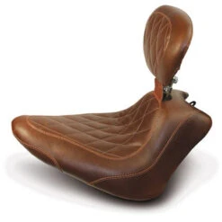 Mustang 79747 Wide Tripper Solo Seat W/ Backrest, Brown For Harley Blackline/Slim '11-'17