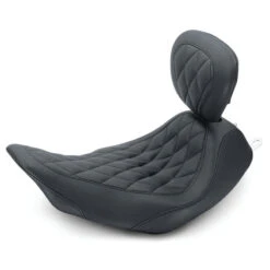 Mustang 79802 Wide Tripper Solo Seat W/ Backrest For Harley Dyna '06-'17