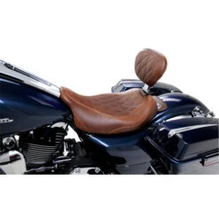 Mustang 79811 Wide Tripper Solo Seat W/ Backrest For Harley FL Touring '08-'21