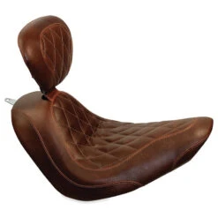 Mustang 79815 Wide Tripper Solo Seat W/ Backrest, Brown For Harley Sportster '04-'21
