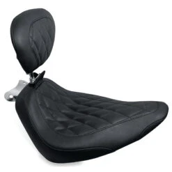 Mustang 79821 Wide Tripper Solo Seat W/ Backrest For Harley Softail '00-'15
