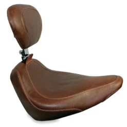 Mustang 79822 Wide Tripper Solo Seat W/ Backrest, Brown For Harley Softail '00-'15