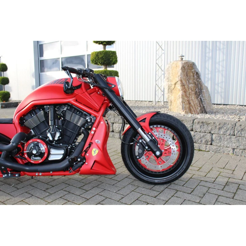 NLC VR-40990 Front Fender For Triple Tree Installed On Harley V-Rod (2002-2011) - Image 3