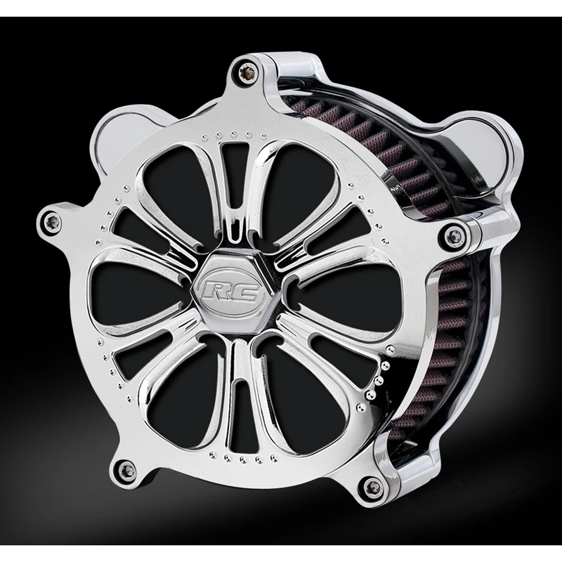 RC Components AC-86C Czar Chrome Airstrike Air Cleaner For Harley Models