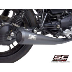 SC-Project MG02-42A70SMB Conic 70s Style Slip-on Exhaust, Matte Black Moto Guzzi V7III