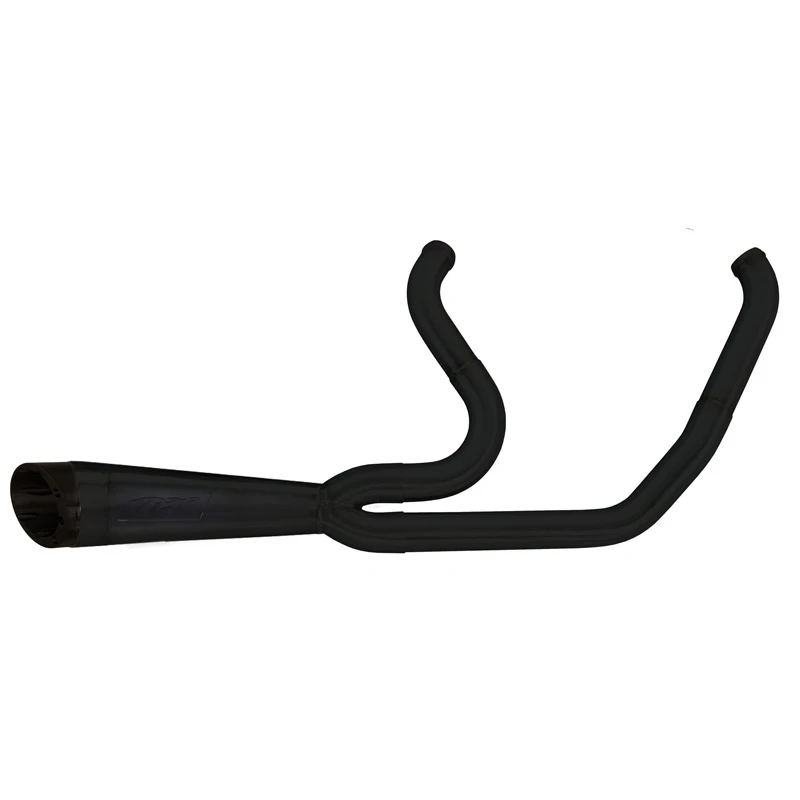 Two Bros 005-5130199-B Shorty Turnout Exhaust, Black For Harley Dyna '06-'17