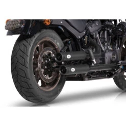 V-Performance AHAR0270041 Twin Exhaust, Double Ring Dark For Harley Softails '21-