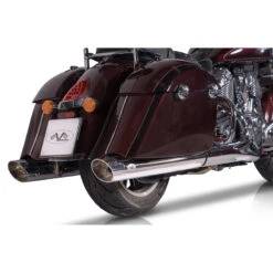 V-Performance AIND0020002 Twin Slip-on Exhausts, Banger Chrome For Indian Chieftain / Challenger