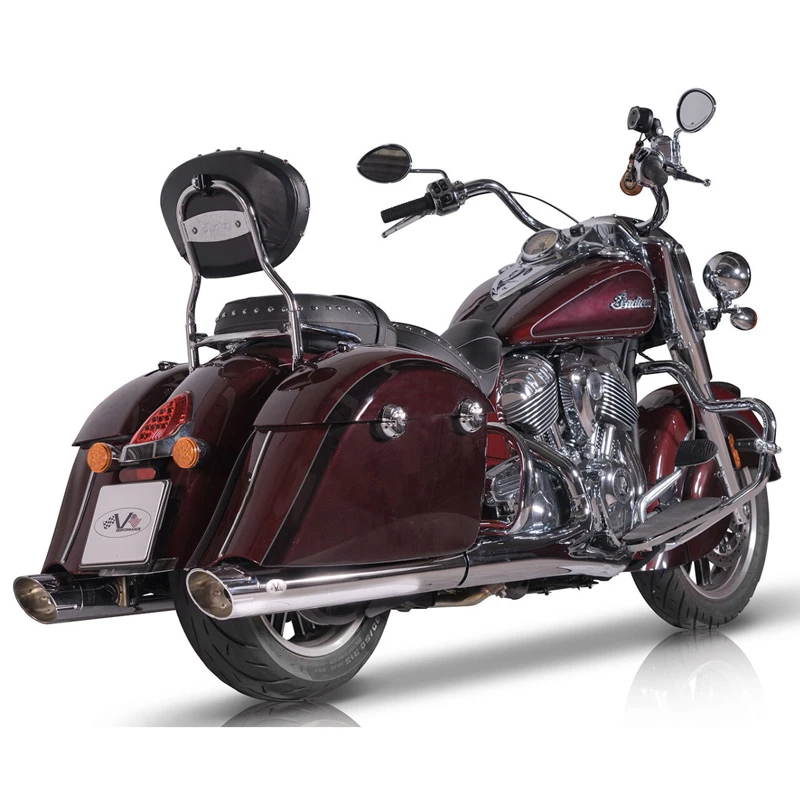 V-Performance AIND0020002 Twin Slip-on Exhausts, Banger Chrome For Indian Chieftain / Challenger - Image 2