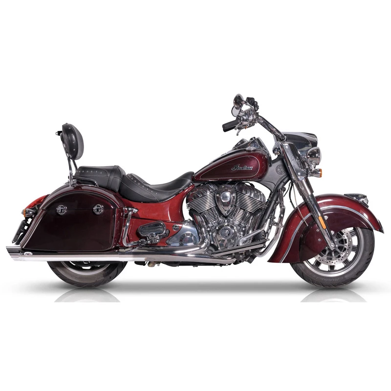 V-Performance AIND0020002 Twin Slip-on Exhausts, Banger Chrome For Indian Chieftain / Challenger - Image 4