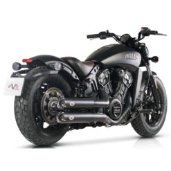 V-Performance AIND0090014 Euro 5 Twin Exhausts, Revolver Dark For Indian Scout Bobber