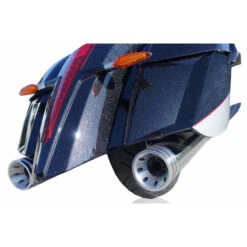 V-Performance AVIC0030004 Euro 3 Twin Exhausts, Double Ring Chrome For Victory X-Country