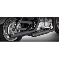 VANCE & HINES Twin Slash Rounds Black Slip-on Mufflers Exhaust - Sportster XL Models 04-up