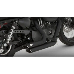 VANCE & HINES Shortshots Staggered Black Complete Exhaust - Sportster XL Models 04-up