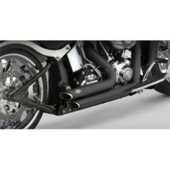 VANCE & HINES Shortshots Staggered Black Complete Exhaust - Softail FXST / FLST Models 86-up