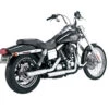 Vance & Hines 16337 3" Twin Slash Slip-ons, Chrome For Harley Dyna '91-'17