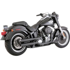 Vance & Hines 46343 3" Twin Slash Slip-ons, Black For Harley Softail Fat Boy '07-'17