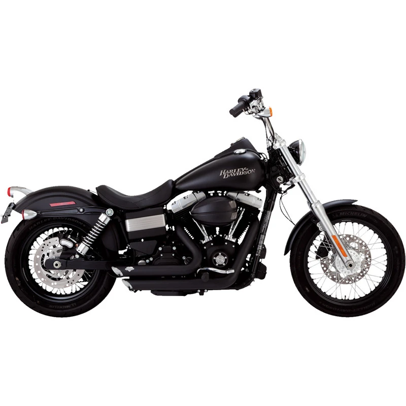 Vance & Hines 47327 Shortshots Staggered Exhausts, Matte Black For Harley Dyna '12-'17 - Image 2